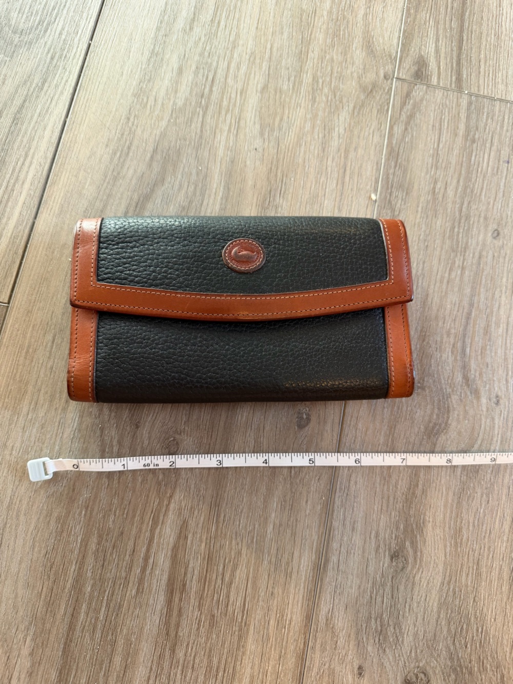 Dooney and Bourke Black and Brown Leather Wallet - Picture 2 of 10